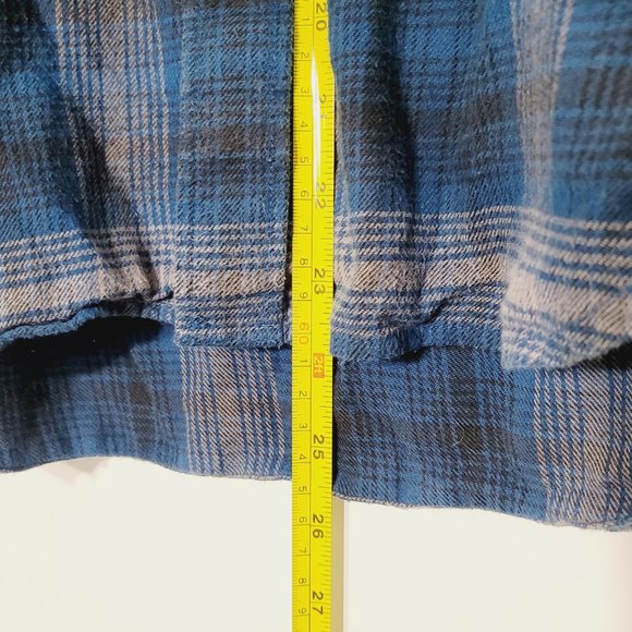 Vans Flannel Shirt Plaid Gray Blue Long Sleeve Button Oversized Cotton Blend L - Picture 10 of 12